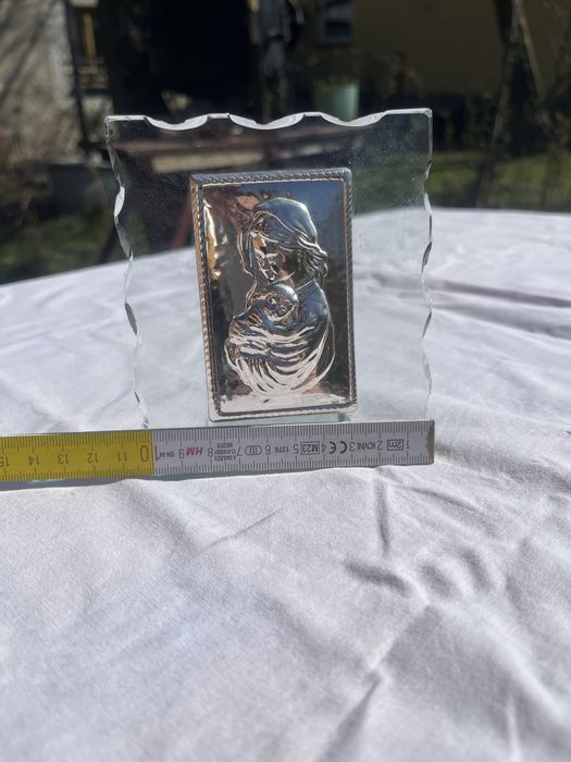 Srebrny obrazek na szkle