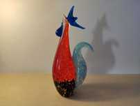 Galo colorido em Vidro Murano (24 cm altura) Itália