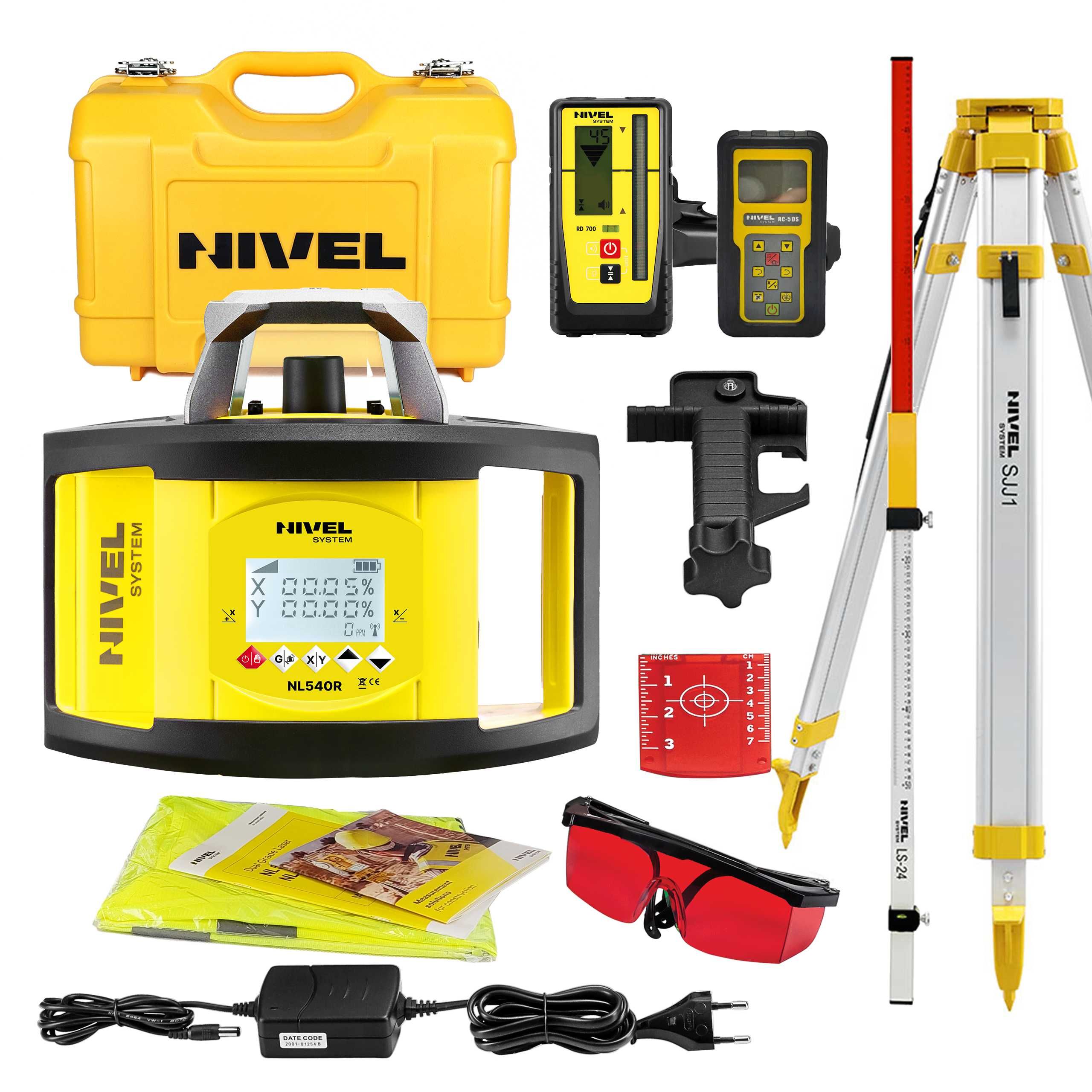 Niwelator Laserowy NL540R DIGITAL Nivel Sytem łata statyw zestaw