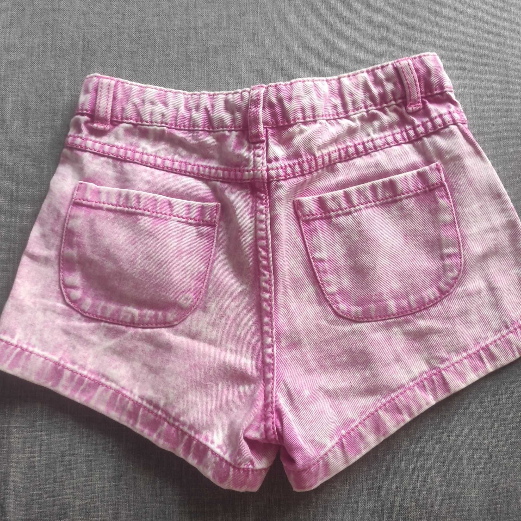 Krótkie spodenki jeans różowe tie DIY cool club Smyk 146.