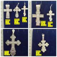 Крестик серебряный, крест серебро, средний, маленький