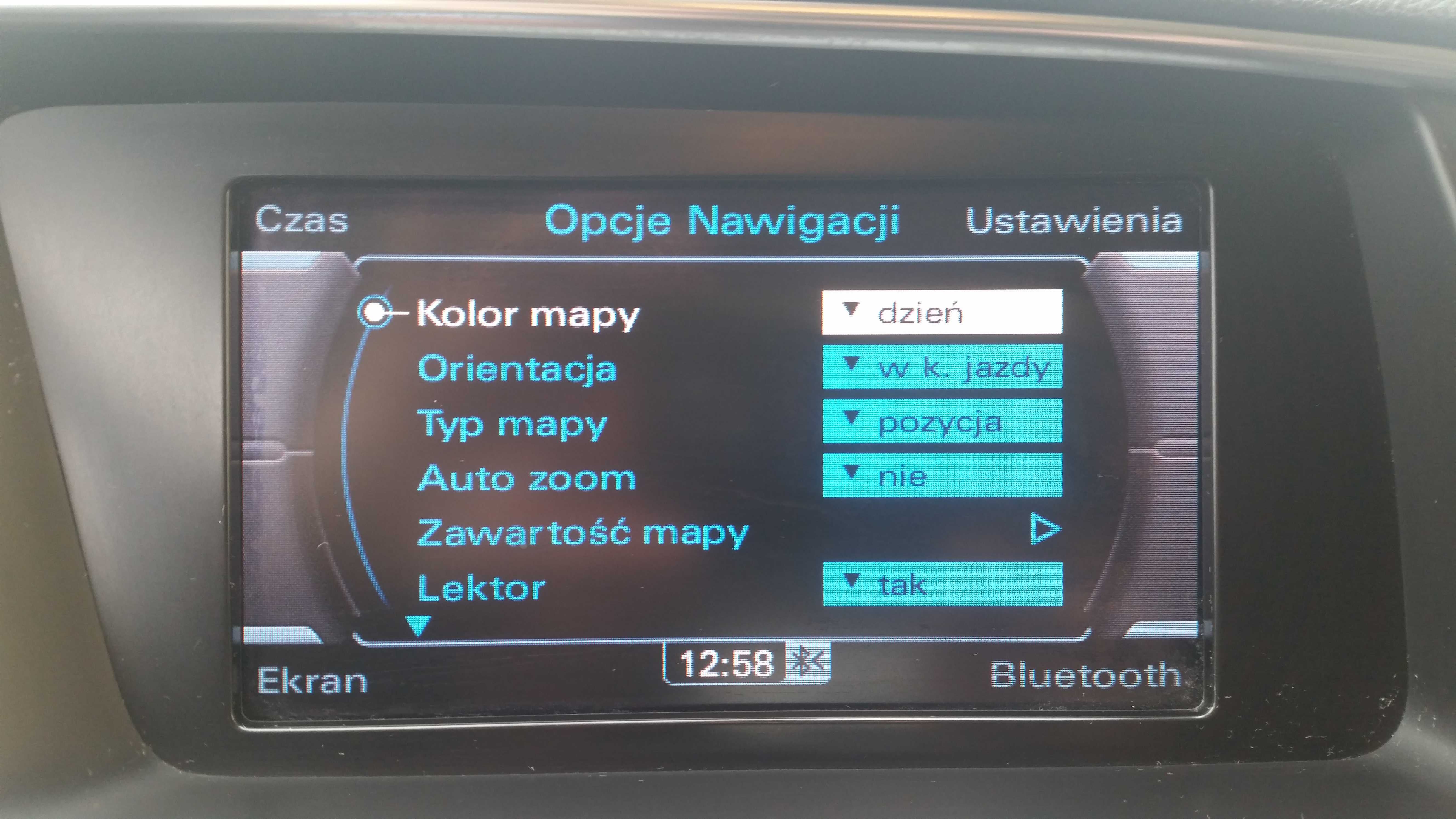Audi polskie menu lektor syst. nawigacji MMI 3G High A4 A5 A6 A8 Q5 Q7