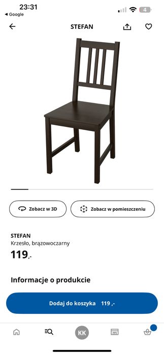 Zestaw 6 krzeseł STEFAN ikea