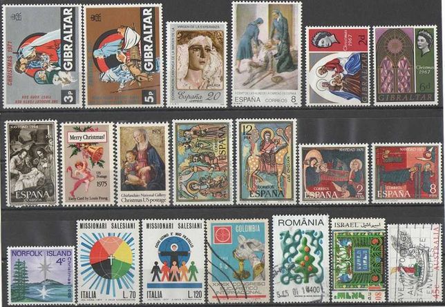 Natal e Religiões - 40 selos e 2 inteiros postais novos