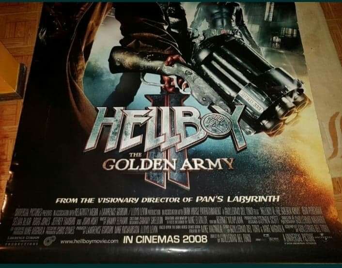 Pôster de cinema em viníl do Hell Boy II The golden army de 2008