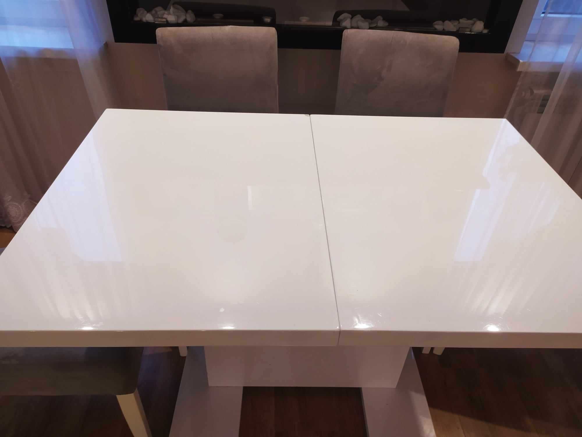 Stół rozkladany biały połysk