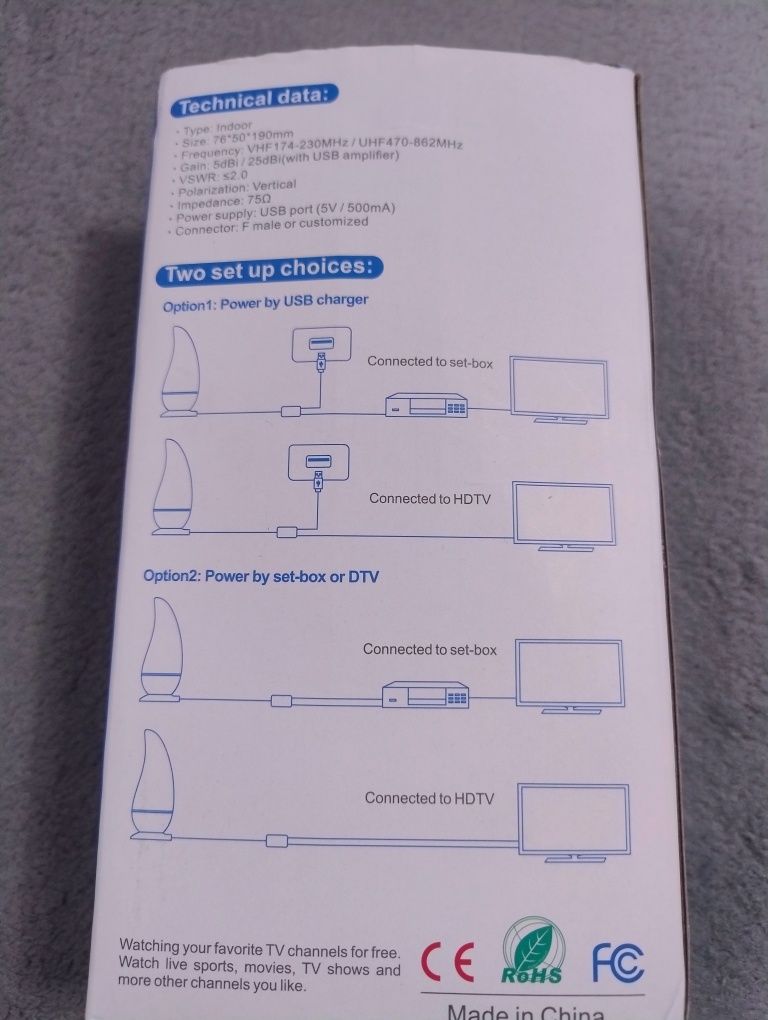 Antena wewnętrzna do Tv