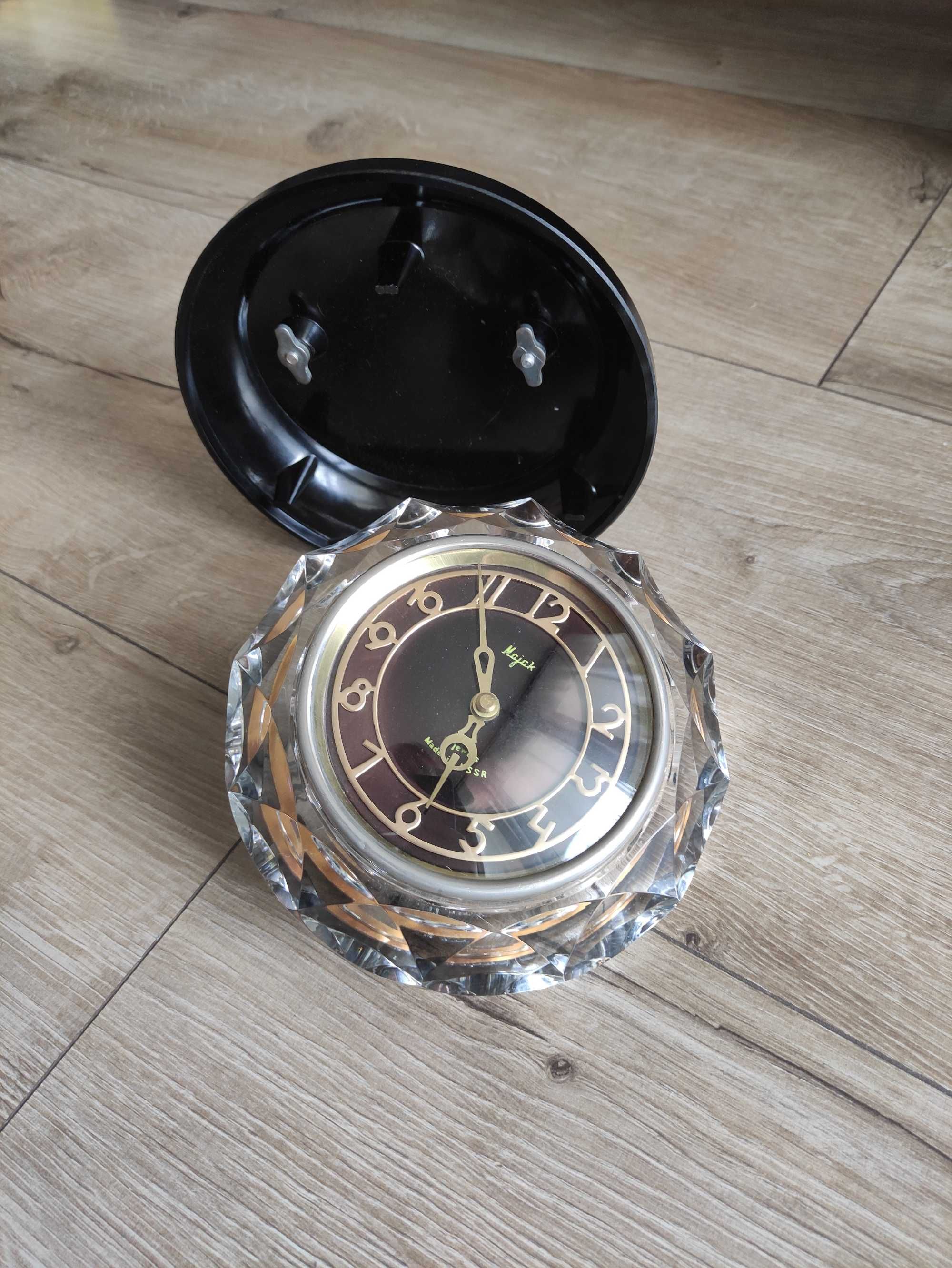 Vintage-sygnowany zegar mayak crystal zsrr lata70,mantel majak mayak