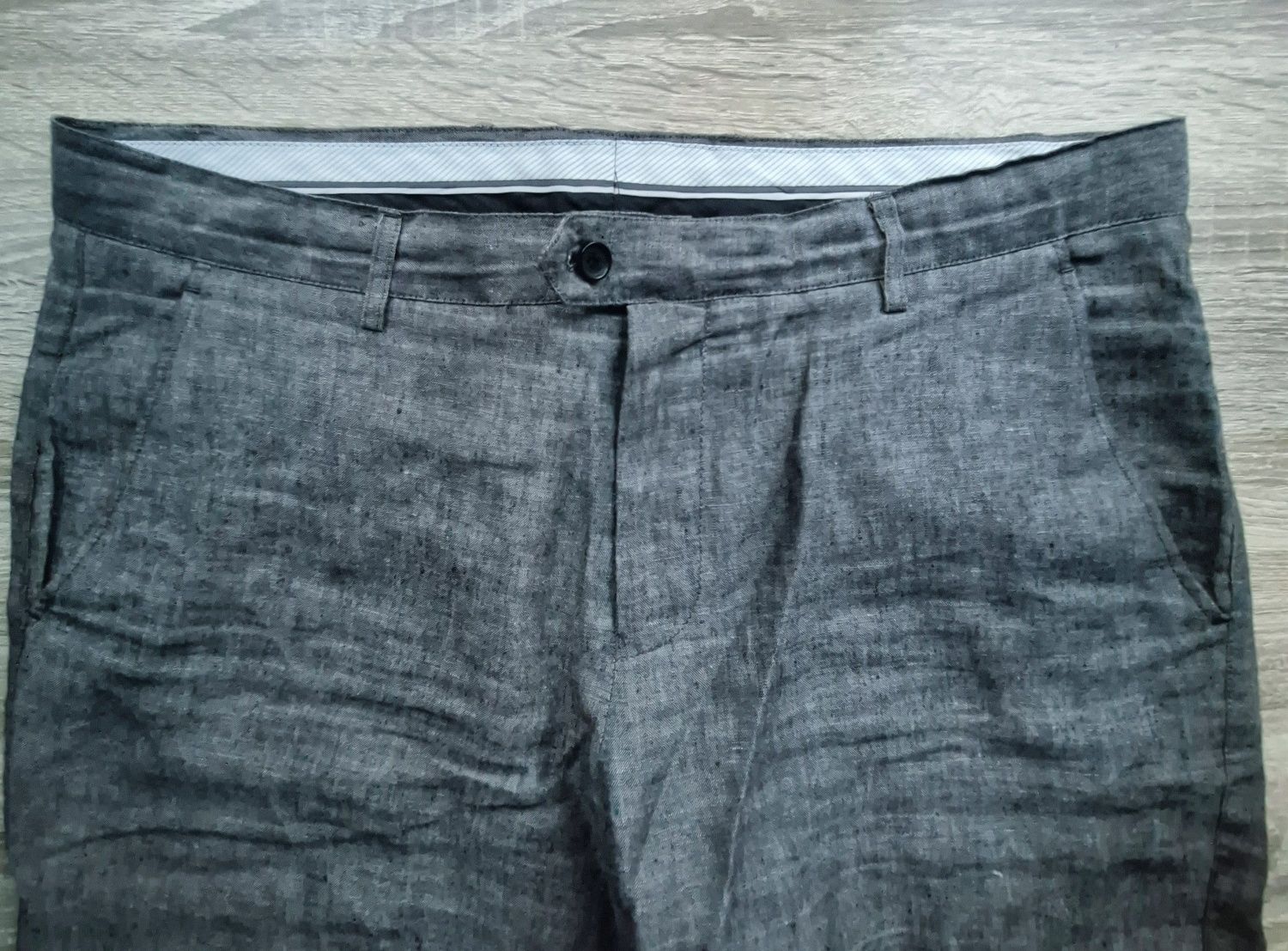 Spodnie cienkie bawełniane letnie lekkie chinos casual 34 jak lniane