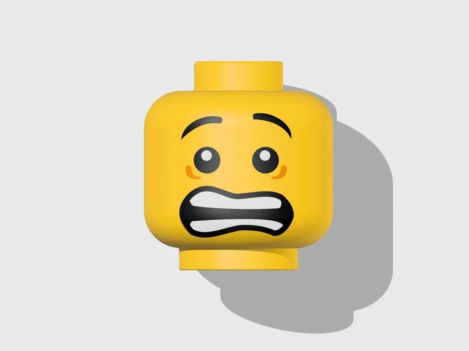 Cabeça Minifigure Gigante - Cara de Assustado