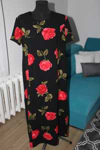 Nowa suknia długa w róże rozmiar 46