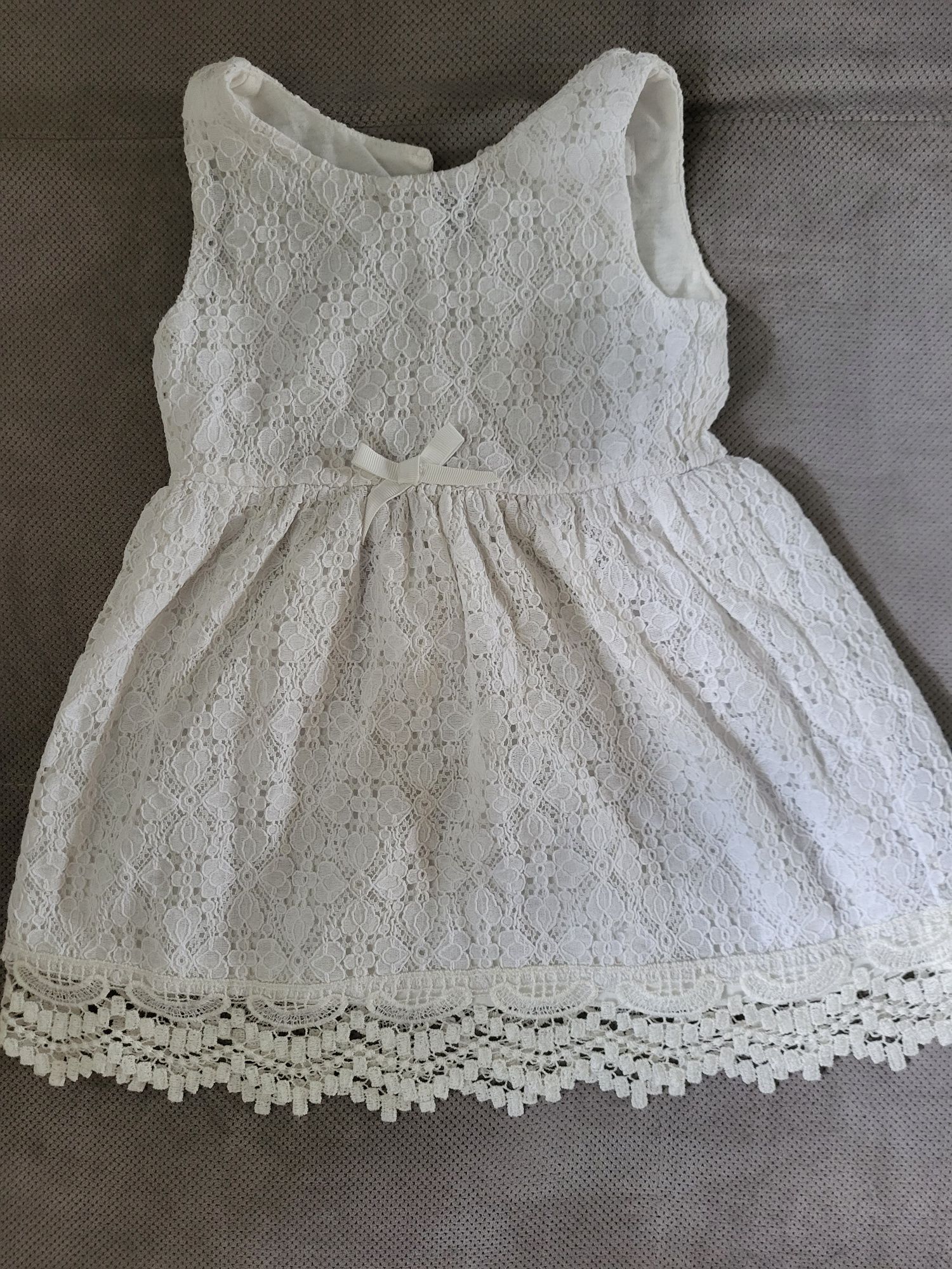Sukienka koronkowa biała H&M 92