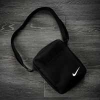 Барсетка мужская Nike (Найк) сумка через плечо черная ТОП качества
