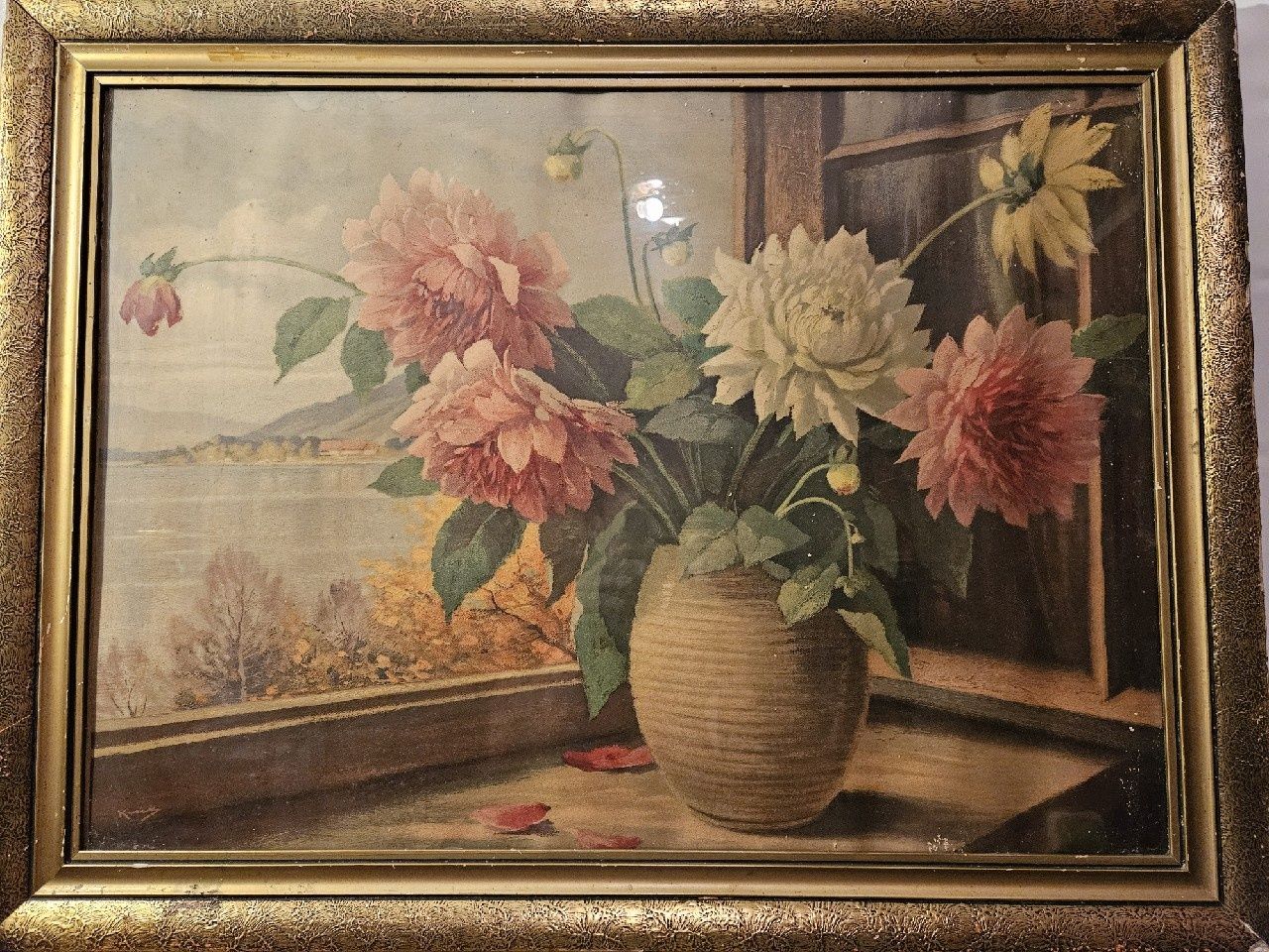 Stary piękny obraz 70/90 cm