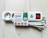 Przedłużacz elektryczny 1,5m z gniazdami USB A i C HYKKER listwa!