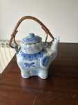 Bule cha chines azul e branco