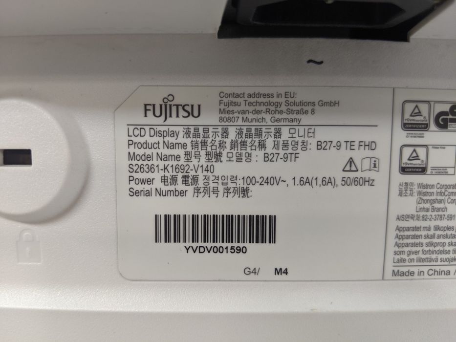Монітор Fujitsu B27-9 TE FHD