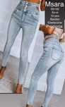 Spodnie jeans z wycieciami Msara cyrkonie