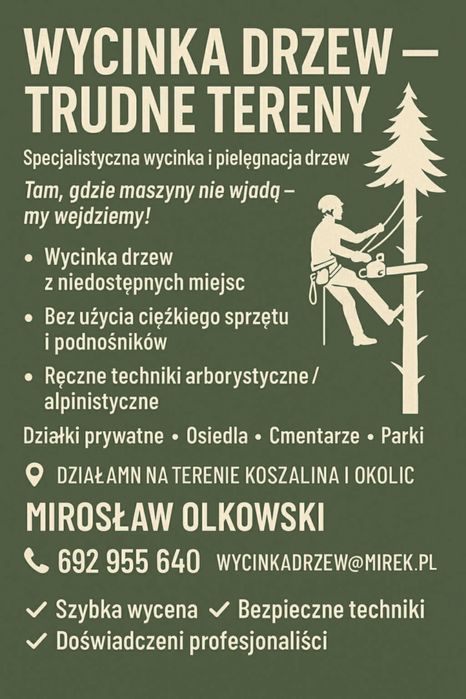 WYCINKA DRZEW trudne tereny