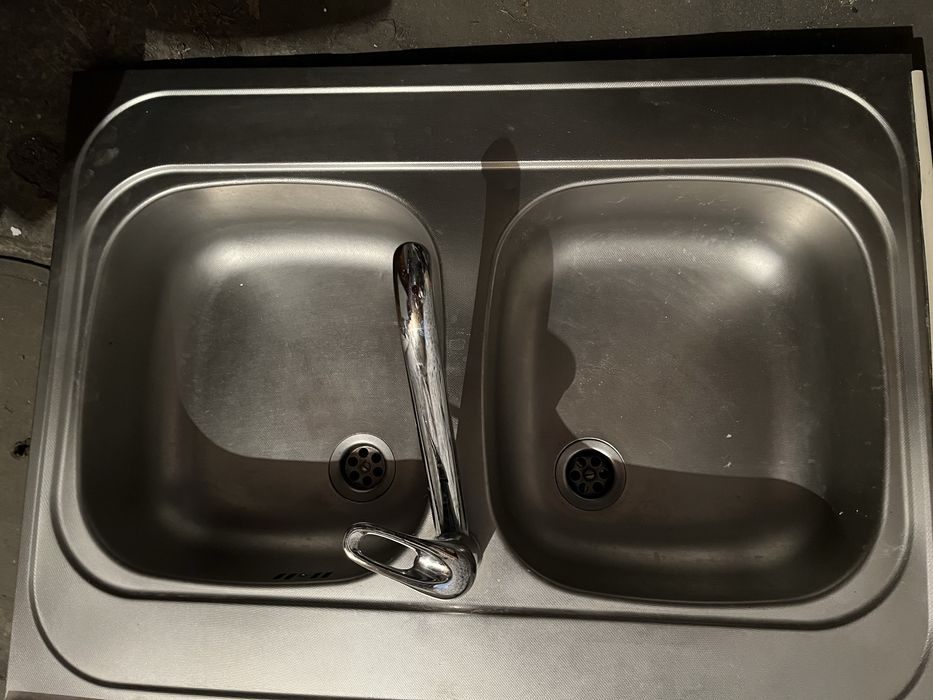 Zlewozmywak LEN Zlew bateria Syfon 2 komory STALOWY