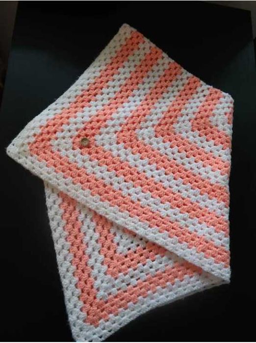 Kocyk dla niemowlaka do wózeczka, ręcznie robiony