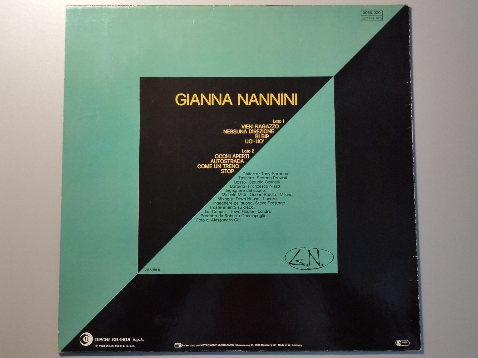 Gianna Nannini - G.N. 1981 Dischi Ricordi Made in Germany