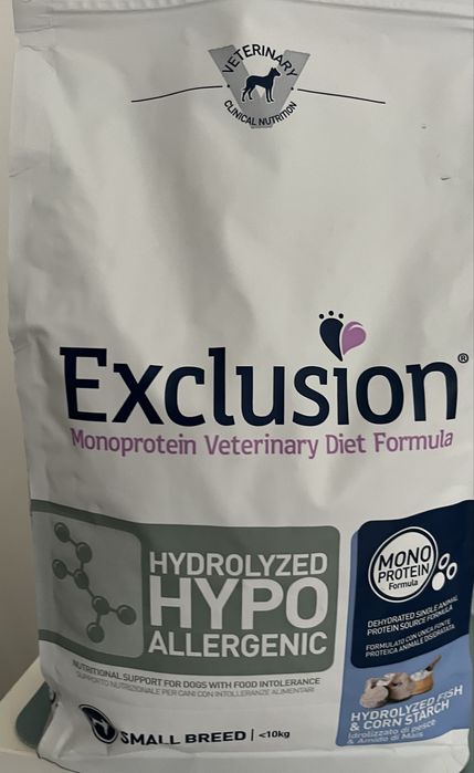 2 worki Exclusion hypoallergenic hydrolyzed small breed
