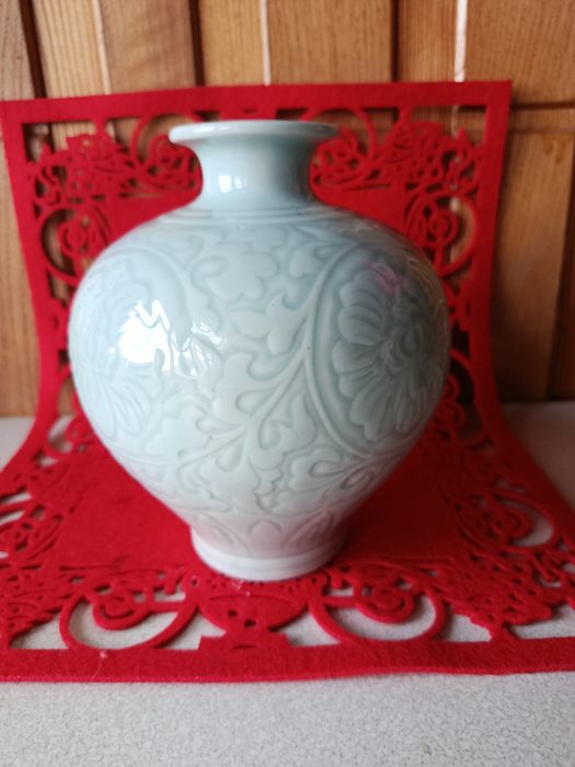 Celadon orginalny wazon ceramiczny seledynowy