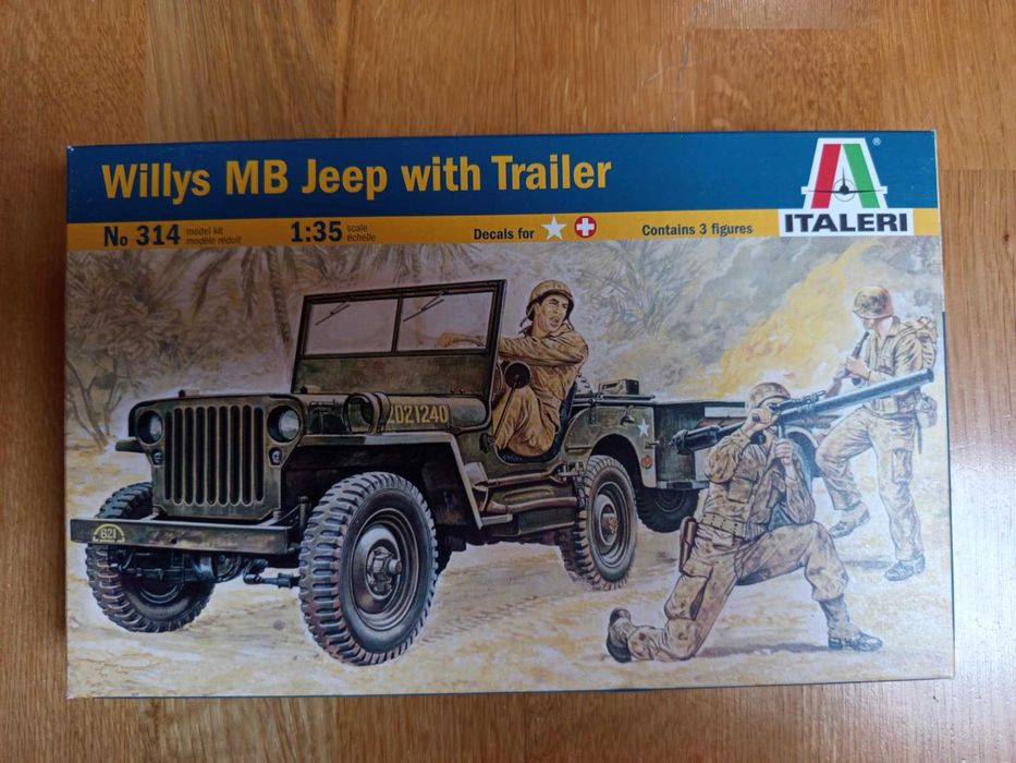 Model do sklejania Italeri Willys MB Jeep with Trailer 1/35