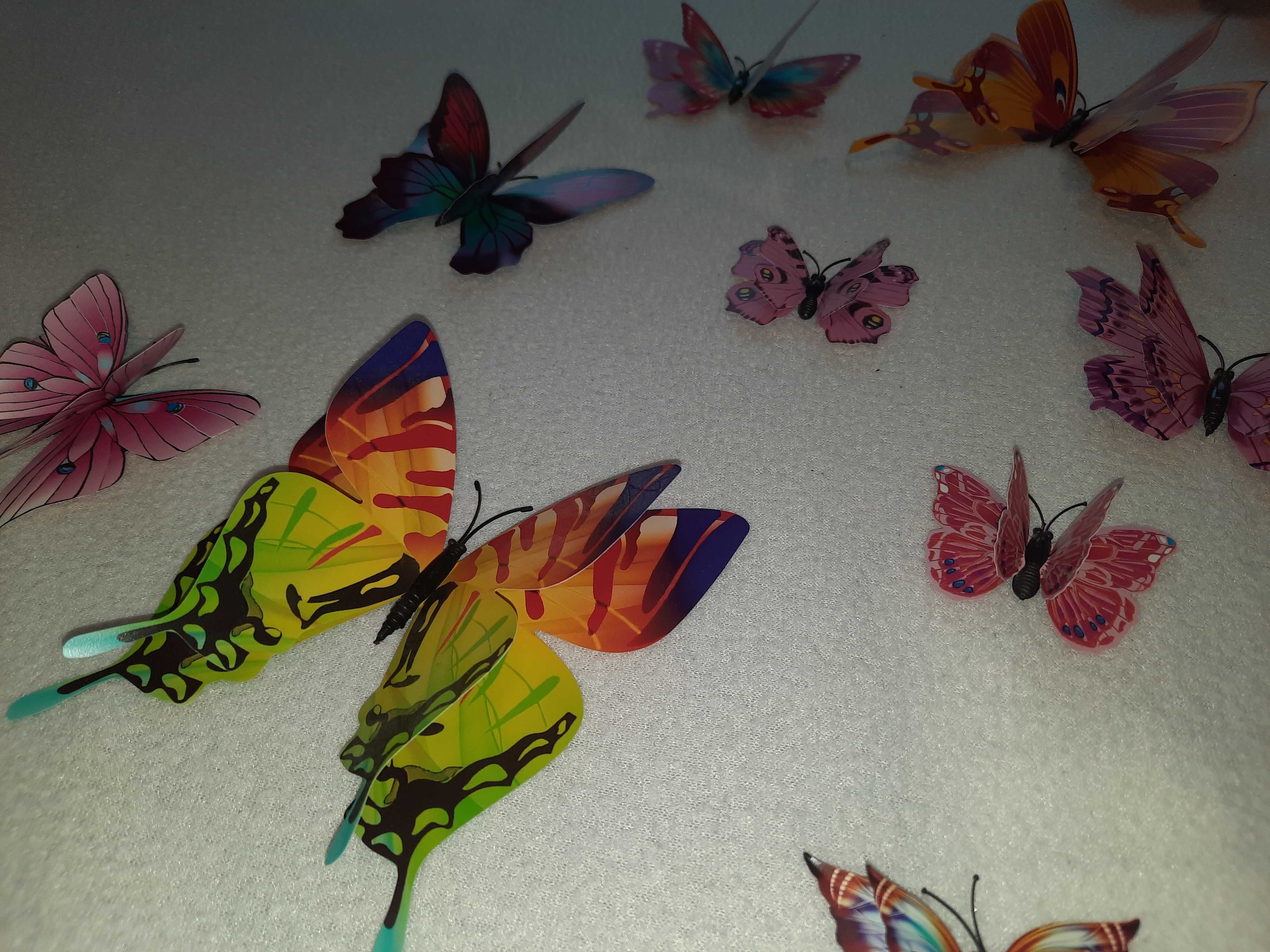 Motyle 3D ozdoba, naklejka na ścianę