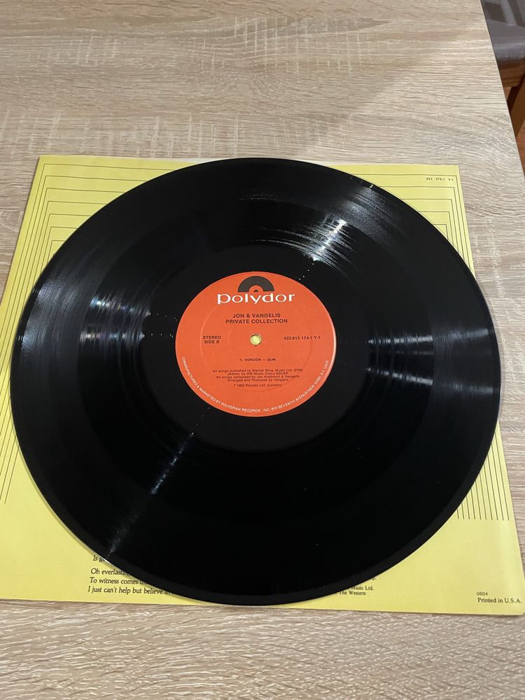 Jon and Vangelis Private Collection USA EX+ LP