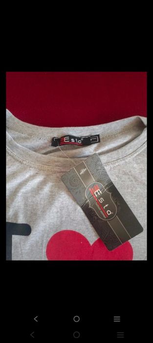 Koszulka szara L z napisem I love Warszawa