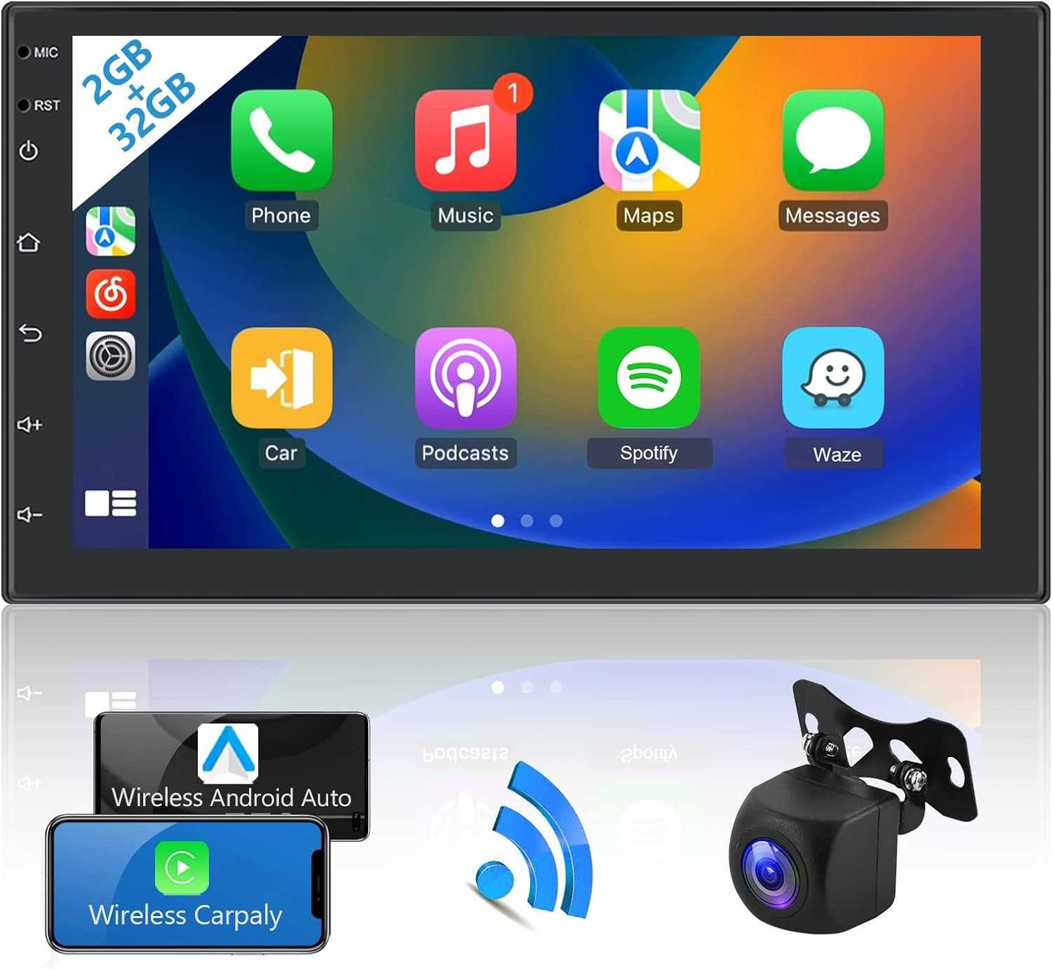 Автомагнитола 2Din 7, 9, 10 дюймів Android 14 2/32gb  4/64 гб GPS Wifi