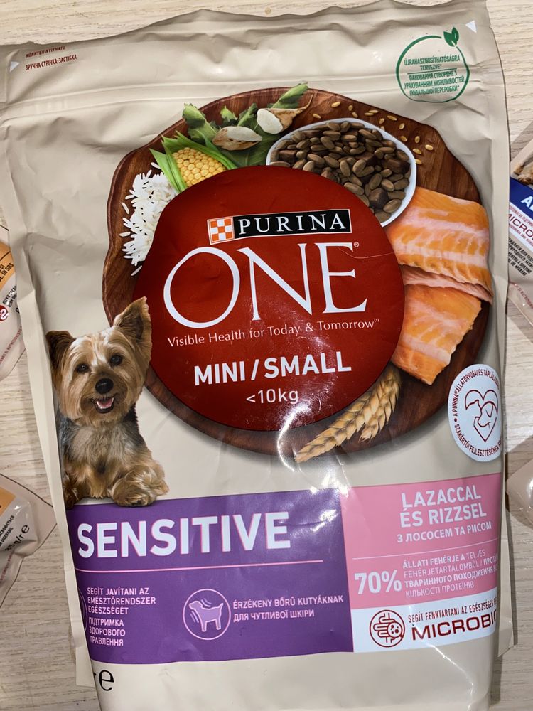 Корм для собак Purina One Mini/Small сухий та вологий