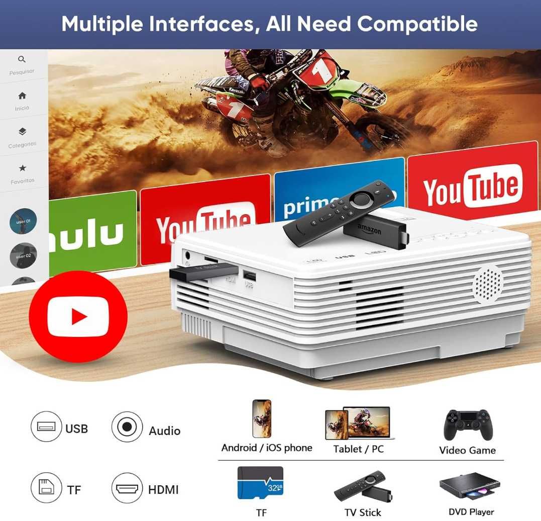 Projektor lcd akatuo xr31 fullhd wifi bluetooth zoom usb 200''