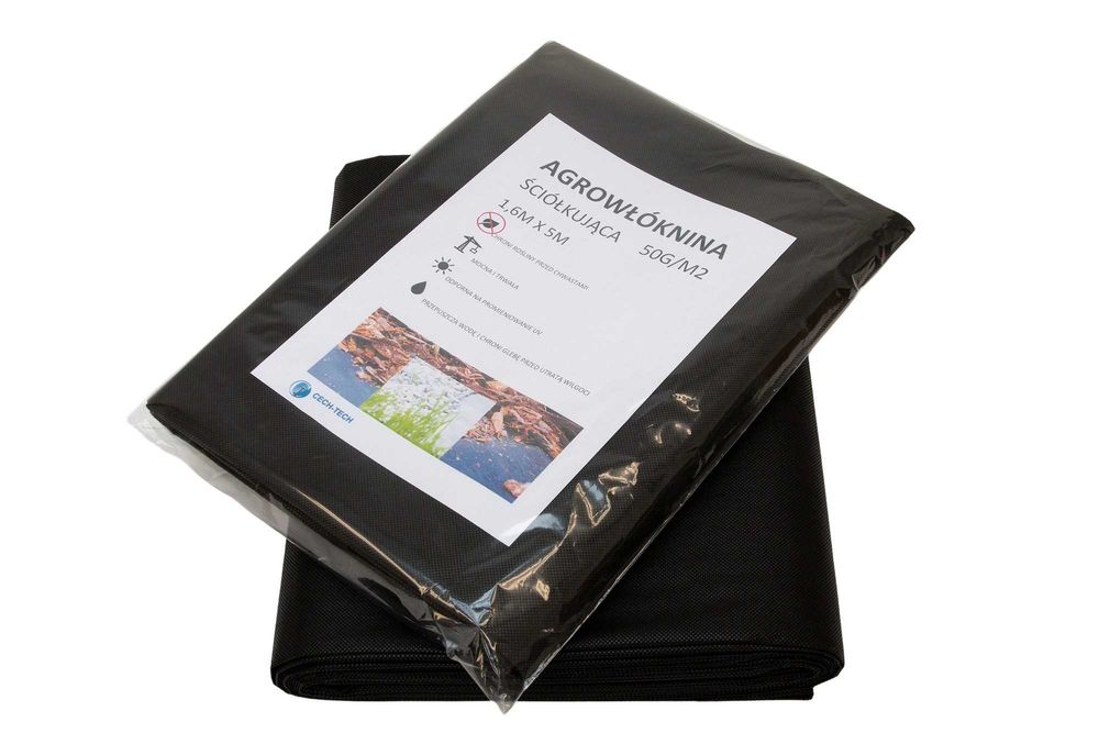 Agrowłóknina czarna ściółkująca 1,6m/5m - 50g/m2 CZARNA