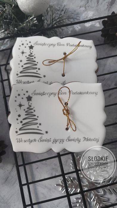 Świąteczny bon podarunkowy *bez banknotu. pierniki na Mikołajki