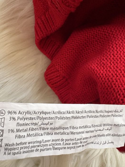 Sweter świąteczny niemowlęcy czerwony 3m