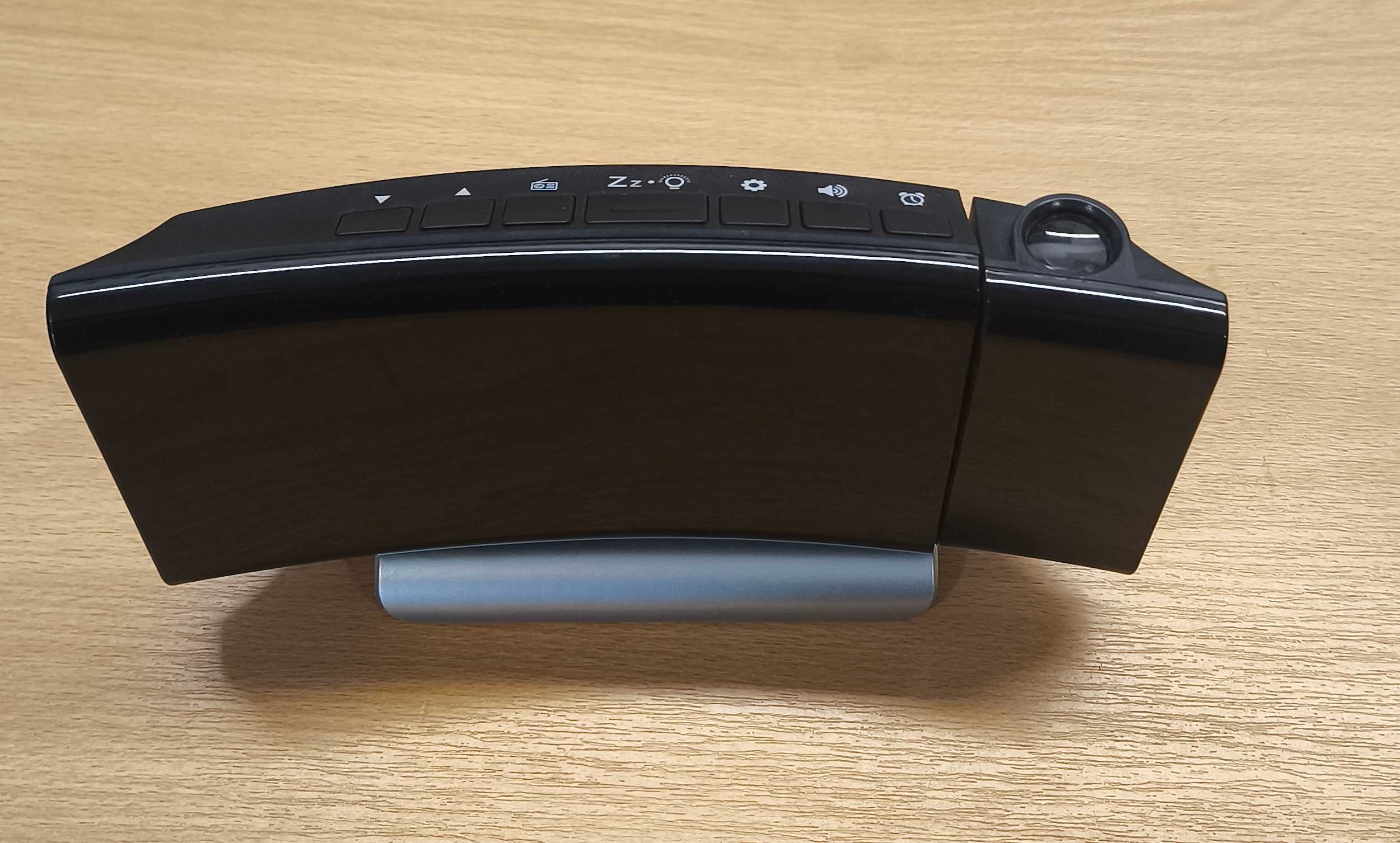 TAKRINK Budzik z projektorem radiobudzik port USB do ładowania [2344]