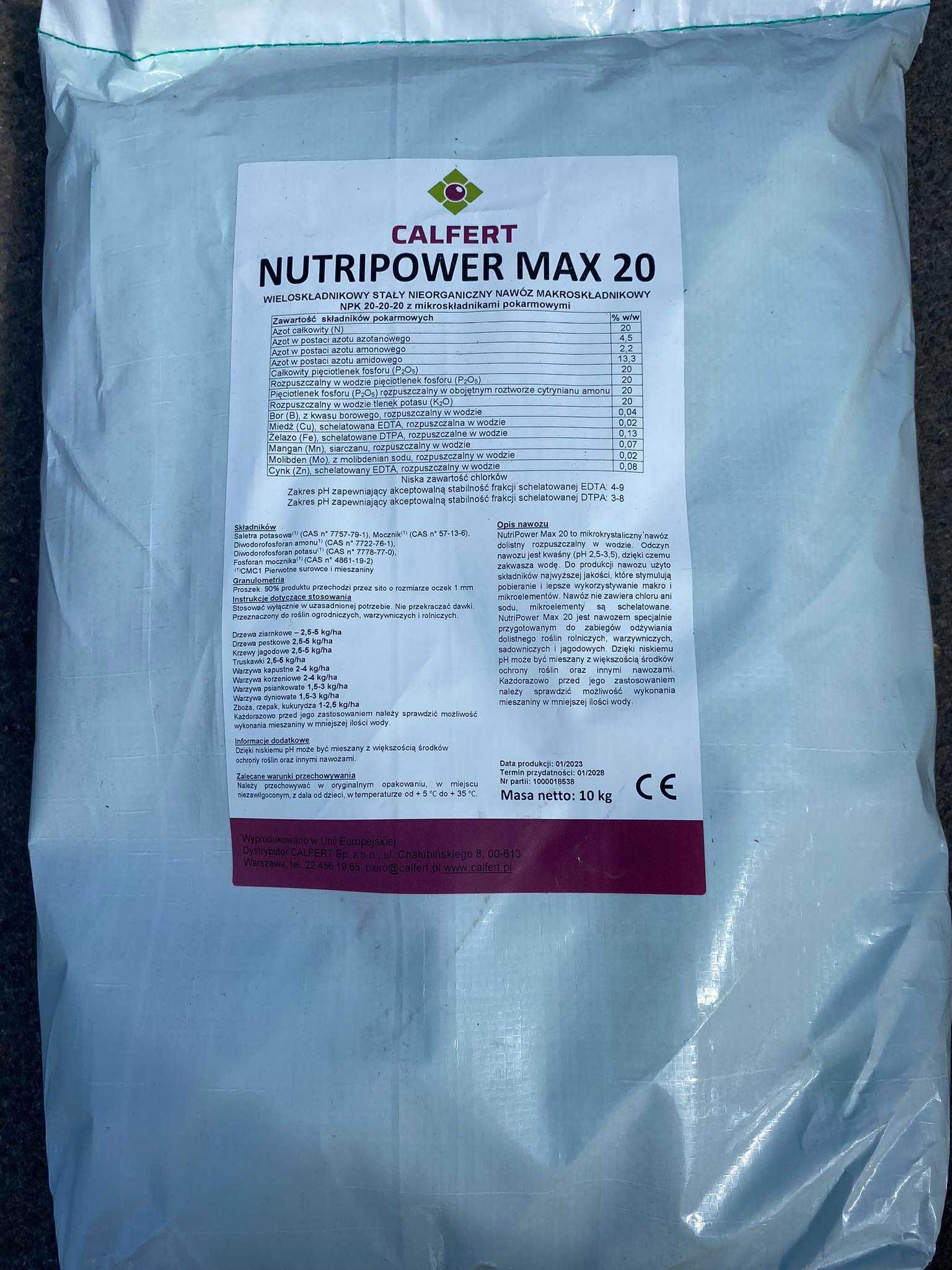 CALFERT NUTRIPOWER MAX 20 10 kg odżywka dolistna