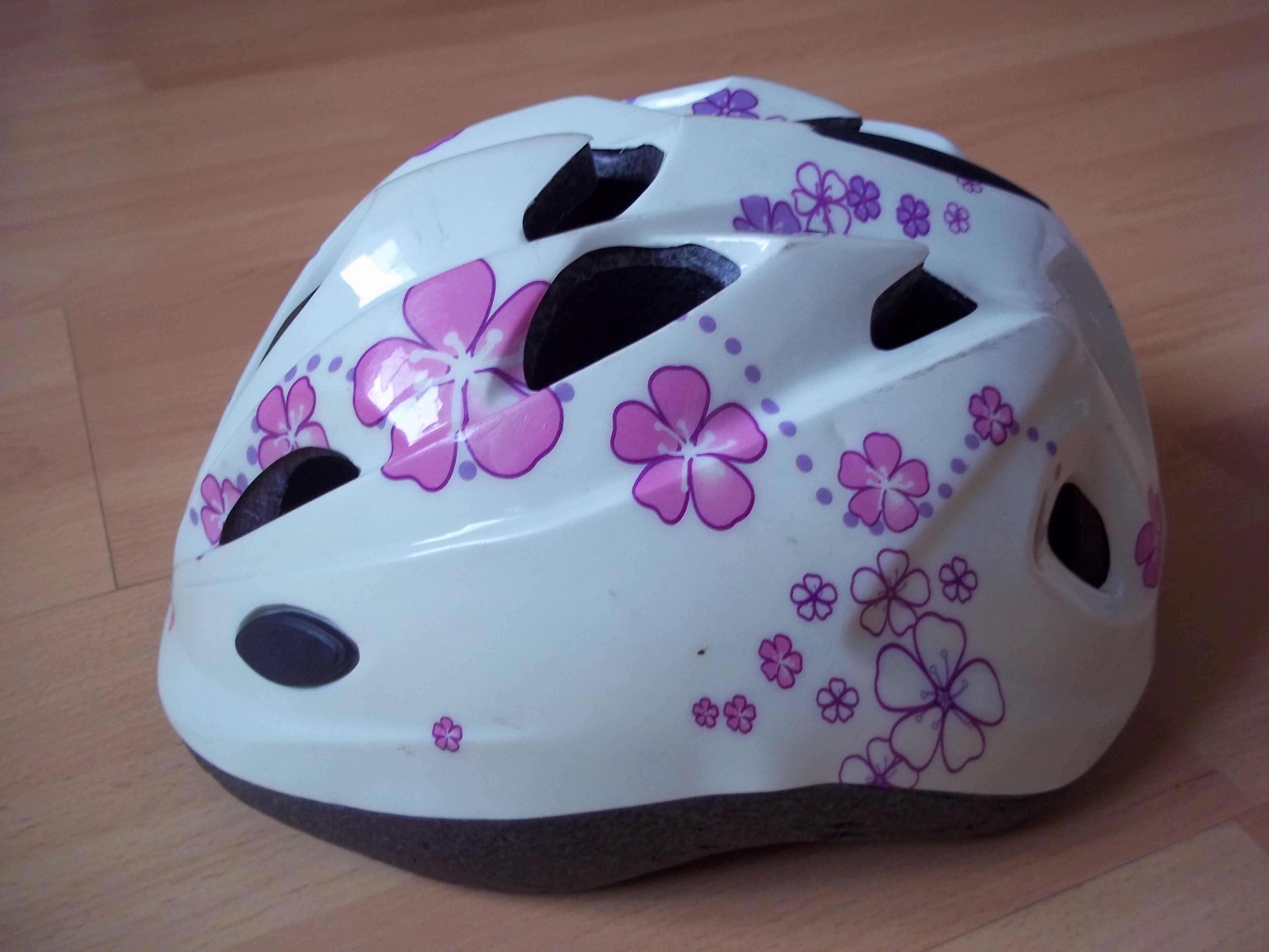 Kask rowerowy dziewczęcy dla dziewczynki rozmiar S 48-52