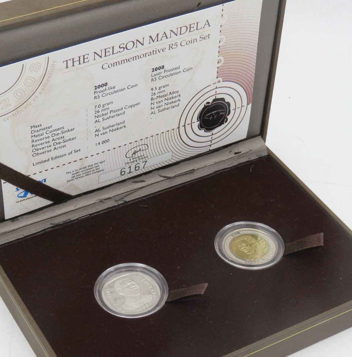 Nelson Mandela Moeda R5 comemorativa com certificado