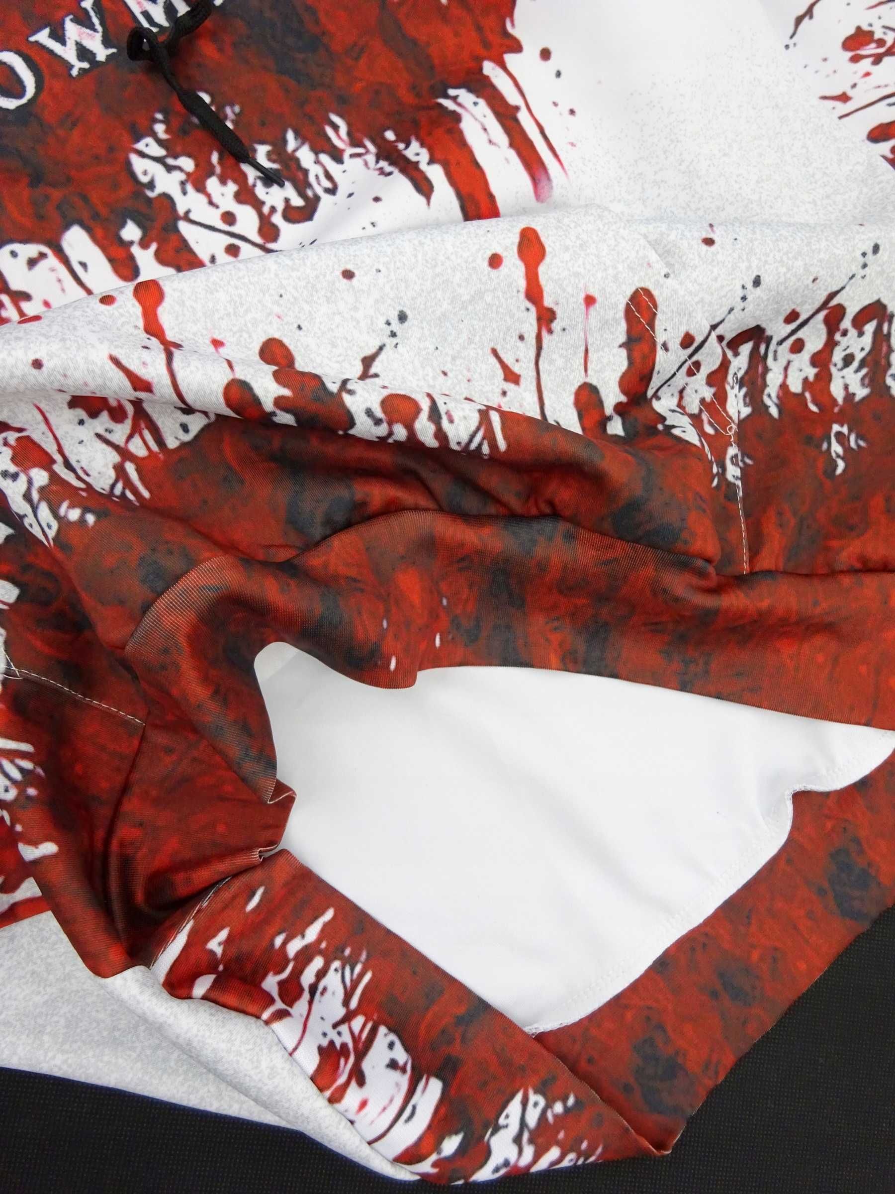 BE70 KAPTUR dresowa śmieszna bluza męska zombie plamy krwi halloween M
