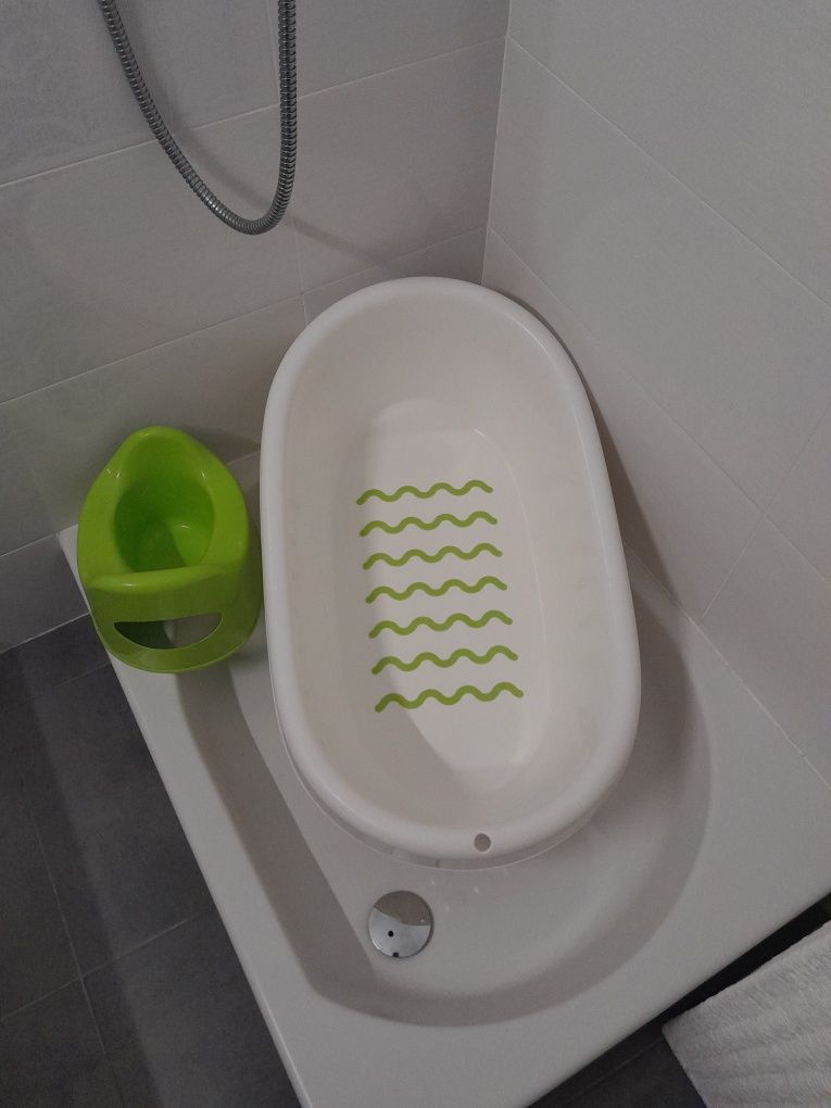 LATTSAM banheira IKEA
Banheira p/ bebé, branco/verde