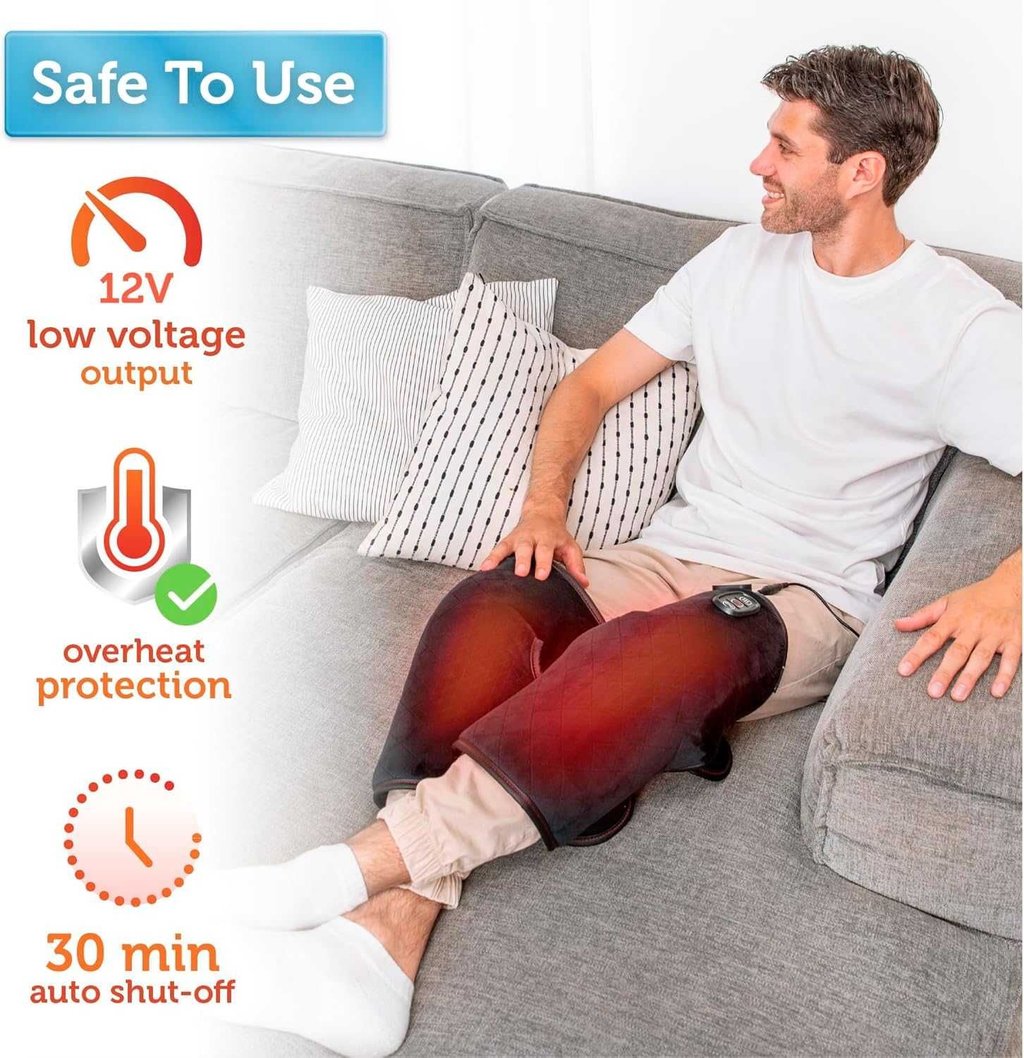 Comfier Masażer na Kolano z Ogrzewaniem, Opaska na Kolano z Wibracją