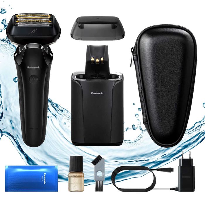 Nowe Panasonic ES-LS9A Golarka Trymer Stacja czyszcząca 3szt