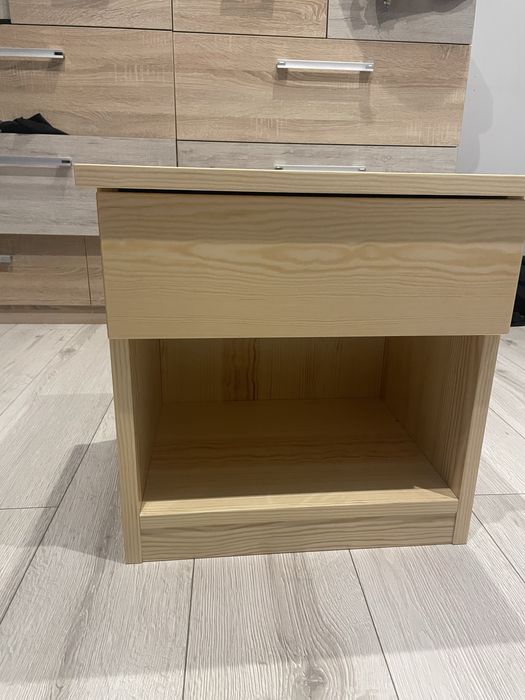 Sosnowy stolik nocny + szuflada (NOWY!)