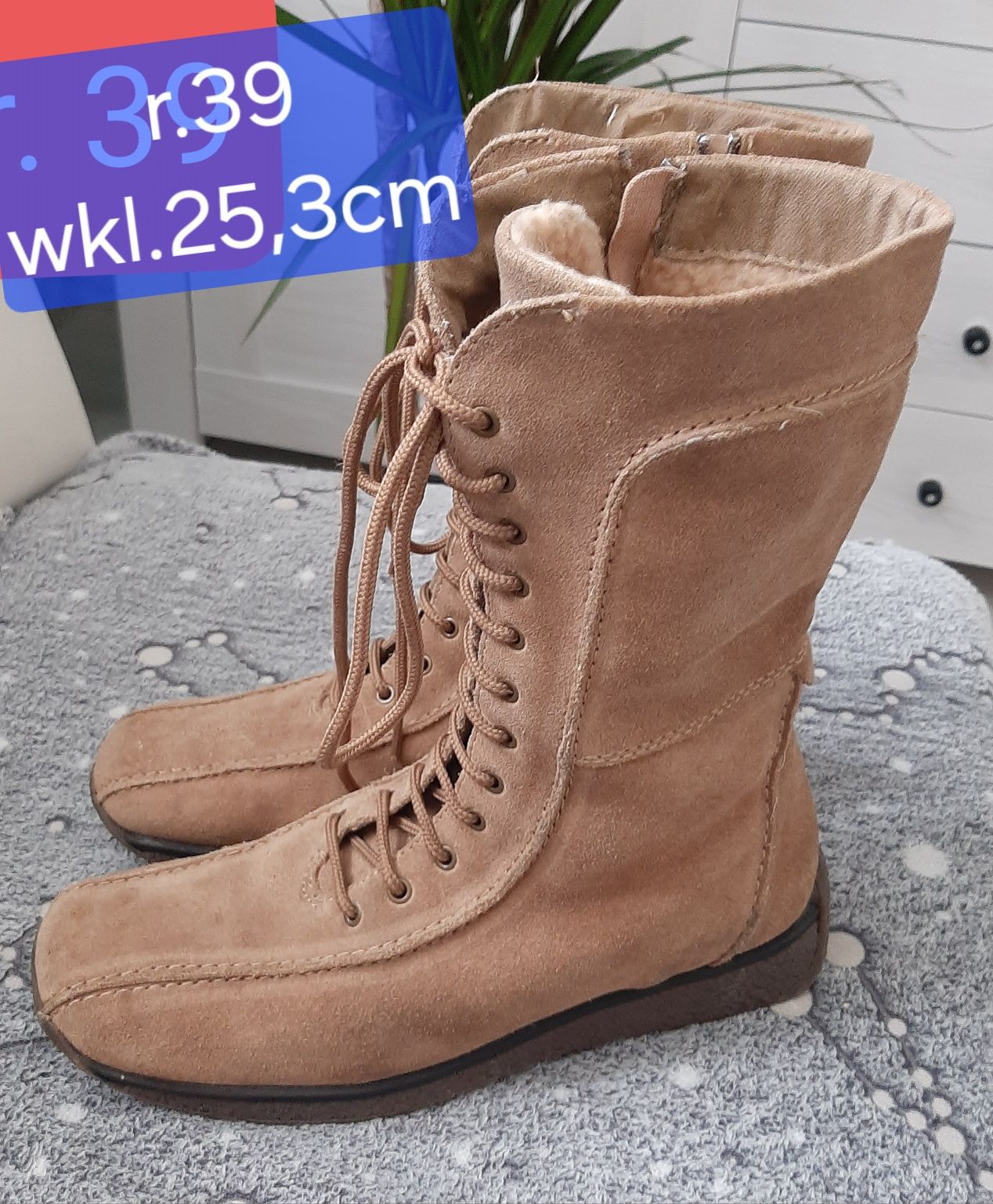 Skórzane zimowe buty Marc Bohan r. 39 skóra naturalna