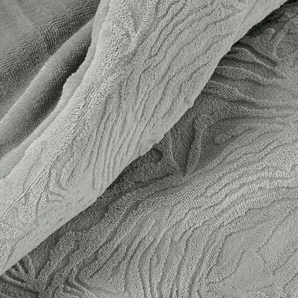 Pościel 140x200/2 części Mikrofibra Tłoczona Flano na Zimę Srebrna