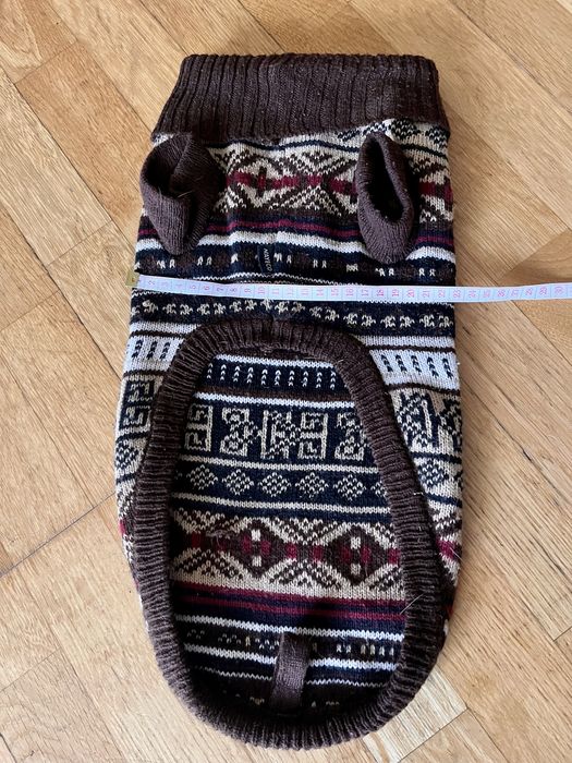 Camisola de cão em lã castanha